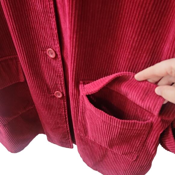 Willow Lane Red Corduroy Shacket Size 1X - Picture 7 of 13